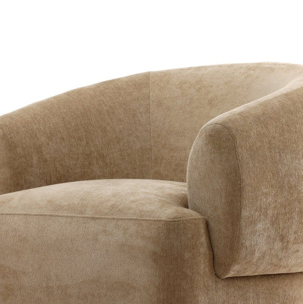 Karina Living Billie Swivel Chair in Sand - Plush Chenille Comfort, 360° Movement, Stylish Accent for Any Space DOV39024-SAND