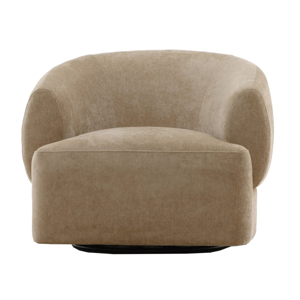 Karina Living Billie Swivel Chair in Sand - Plush Chenille Comfort, 360° Movement, Stylish Accent for Any Space DOV39024-SAND