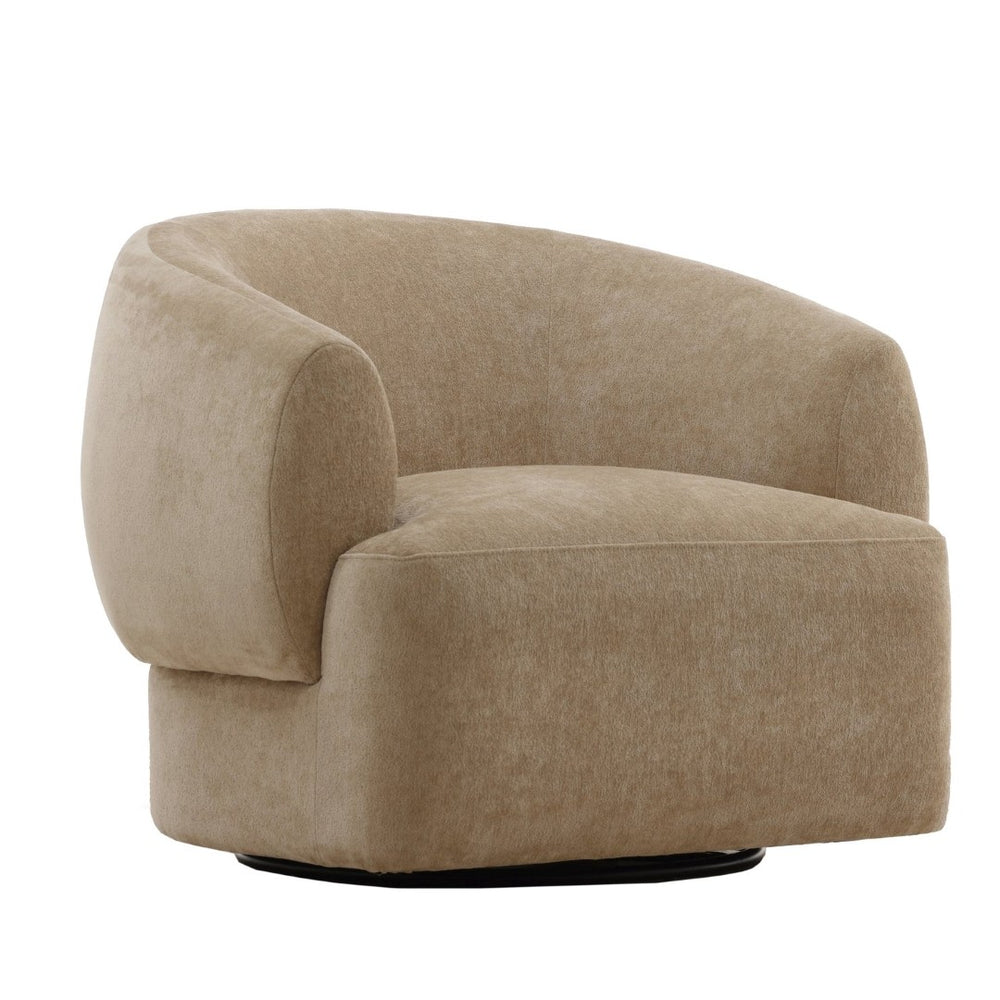 Karina Living Billie Swivel Chair in Sand - Plush Chenille Comfort, 360° Movement, Stylish Accent for Any Space DOV39024-SAND