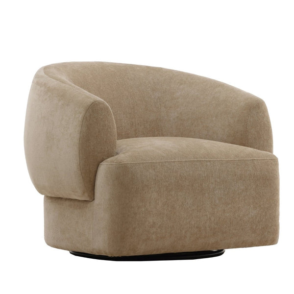 Karina Living Billie Swivel Chair in Sand - Plush Chenille Comfort, 360° Movement, Stylish Accent for Any Space DOV39024-SAND
