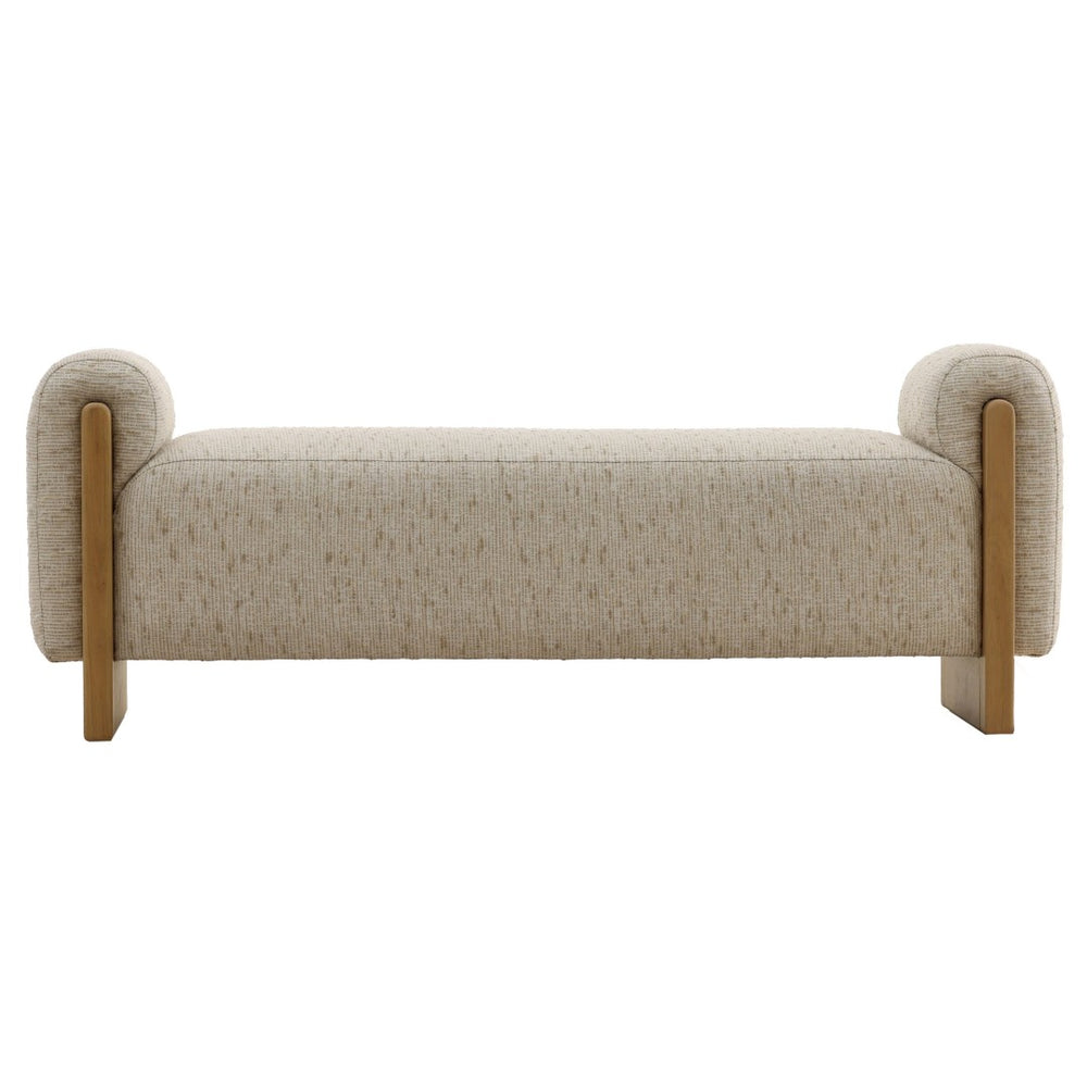 Karina Living Eliott Bench - Versatile Textured Upholstered Seating for Entryways, Bedrooms, and Living Rooms DOV39026-CREM