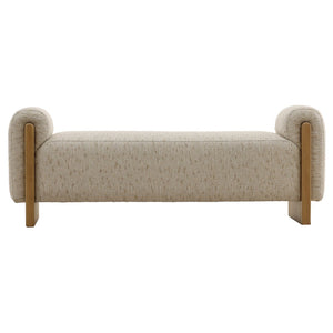 Karina Living Eliott Bench - Versatile Textured Upholstered Seating for Entryways, Bedrooms, and Living Rooms DOV39026-CREM