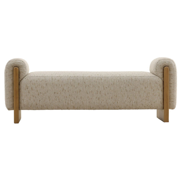 Karina Living Eliott Bench - Versatile Textured Upholstered Seating for Entryways, Bedrooms, and Living Rooms DOV39026-CREM