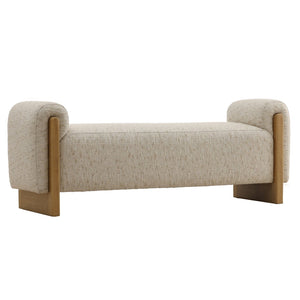 Karina Living Eliott Bench - Versatile Textured Upholstered Seating for Entryways, Bedrooms, and Living Rooms DOV39026-CREM