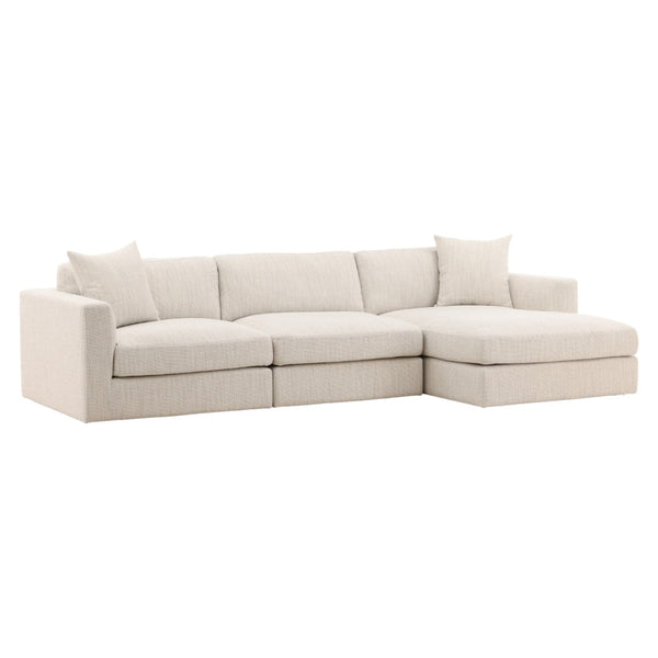 Karina Living Erica Chaise Sectional in Elegant Taupe - Plush Comfort & Versatile Style for Modern Living Spaces DOV39029R-TAUP