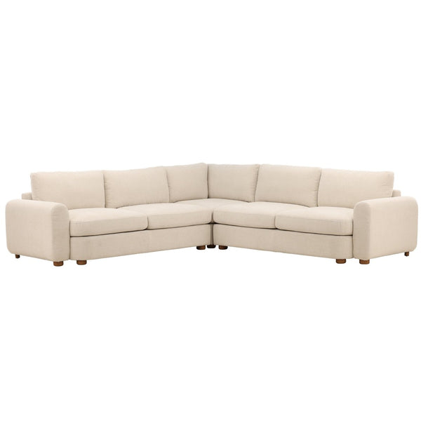 Karina Living Araceli L-Shape Sectional Sofa in Oatmeal - Modern Comfort, Durable Fabric & Spacious Design for Living Spaces DOV39032-OATM