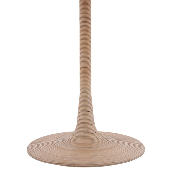 Karina Living Martine Counter Table in Natural - Chic Travertine & Woven Cane Design for Stylish Dining Spaces DOV40031-NATL