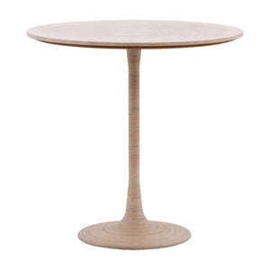 Karina Living Martine Counter Table in Natural - Chic Travertine & Woven Cane Design for Stylish Dining Spaces DOV40031-NATL