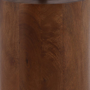 Karina Living Arlo Side Table in Warm Brown - Rustic Mango Wood & Iron Design for Versatile Home Decor Needs DOV40036-BRWN