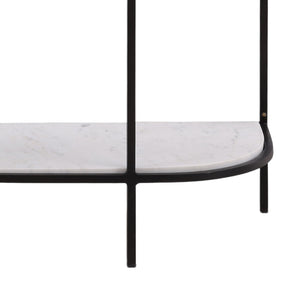 Karina Living Brian Console Table - Elegant Banswara Marble & Iron Frame, Modern Minimalist Design for Any Space DOV40044-WHIT
