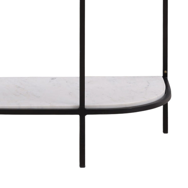 Karina Living Brian Console Table - Elegant Banswara Marble & Iron Frame, Modern Minimalist Design for Any Space DOV40044-WHIT