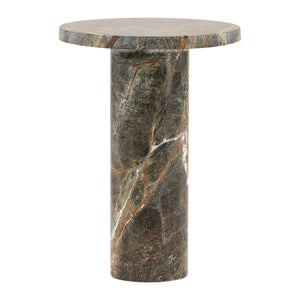 Karina Living Daryna Side Table - Elegant Green Marble Accent for Modern Living Rooms, Bedrooms & Small Spaces DOV40046-GREN