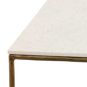 Karina Living Perugia Coffee Table - Elegant White Marble & Brass Accent for Timeless Living Room Style & Durability DOV40057-WHIT