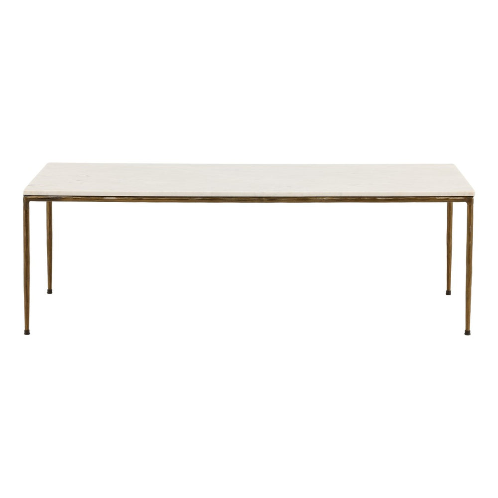 Karina Living Perugia Coffee Table - Elegant White Marble & Brass Accent for Timeless Living Room Style & Durability DOV40057-WHIT