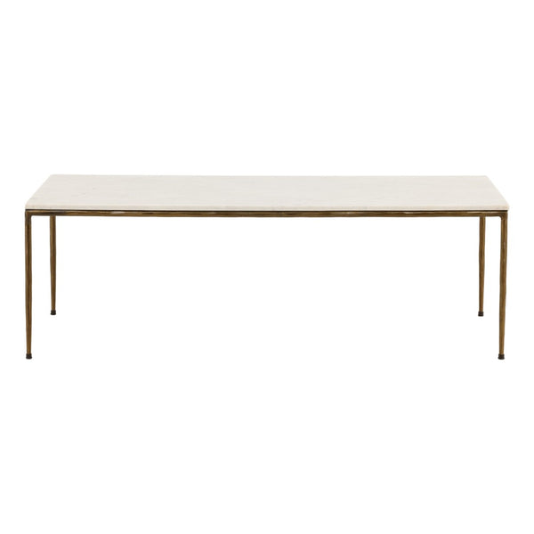 Karina Living Perugia Coffee Table - Elegant White Marble & Brass Accent for Timeless Living Room Style & Durability DOV40057-WHIT