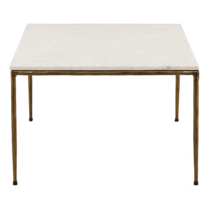 Karina Living Perugia Coffee Table - Elegant White Marble & Brass Accent for Timeless Living Room Style & Durability DOV40057-WHIT