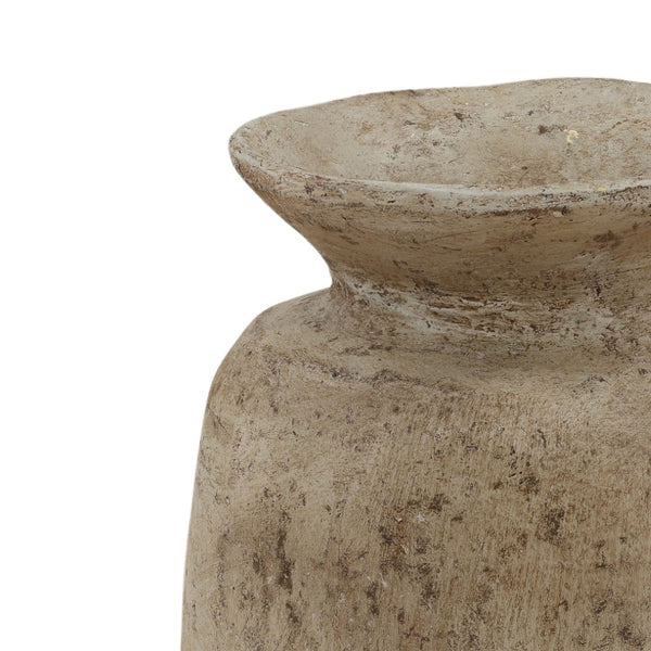 Karina Living Balthazar Vase Beige - Sculptural Paper Mache Centerpiece for Elegant Home Decor & Versatile Styling DOV40058-BEIG