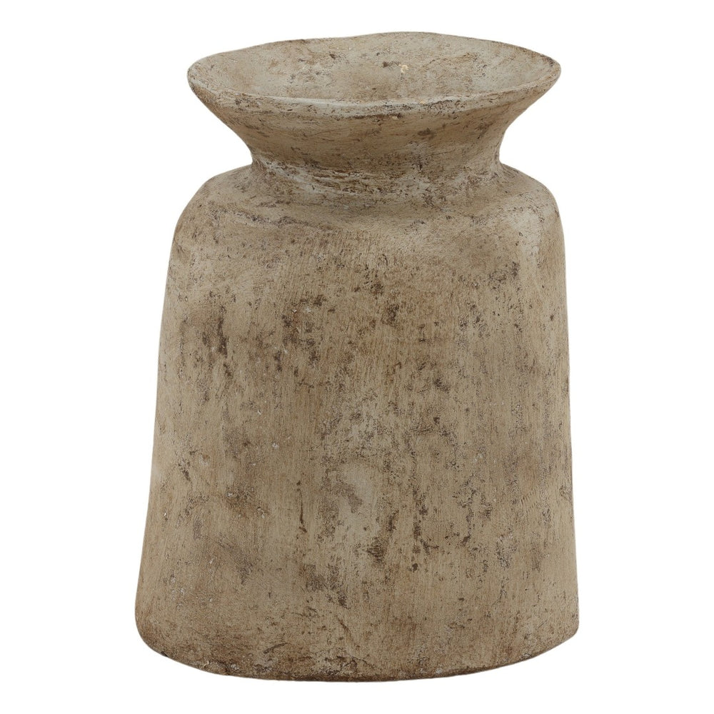 Karina Living Balthazar Vase Beige - Sculptural Paper Mache Centerpiece for Elegant Home Decor & Versatile Styling DOV40058-BEIG