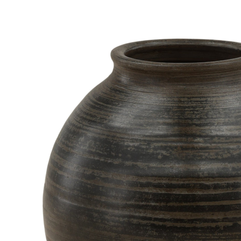 Karina Living Fabrizio Antique Grey Vase - Timeless Ceramic Accent for Fresh Flowers, Decor Styling & Centerpieces DOV40060-AQGR