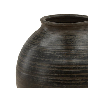 Karina Living Fabrizio Antique Grey Vase - Timeless Ceramic Accent for Fresh Flowers, Decor Styling & Centerpieces DOV40060-AQGR