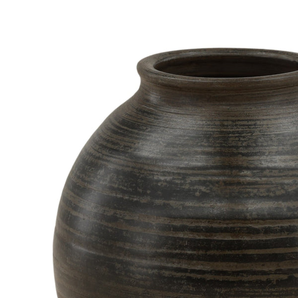 Karina Living Fabrizio Antique Grey Vase - Timeless Ceramic Accent for Fresh Flowers, Decor Styling & Centerpieces DOV40060-AQGR