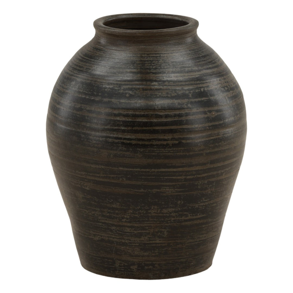 Karina Living Fabrizio Antique Grey Vase - Timeless Ceramic Accent for Fresh Flowers, Decor Styling & Centerpieces DOV40060-AQGR