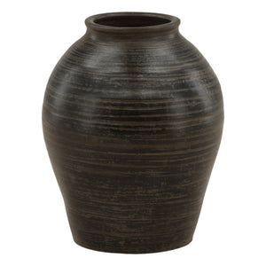 Karina Living Fabrizio Antique Grey Vase - Timeless Ceramic Accent for Fresh Flowers, Decor Styling & Centerpieces DOV40060-AQGR