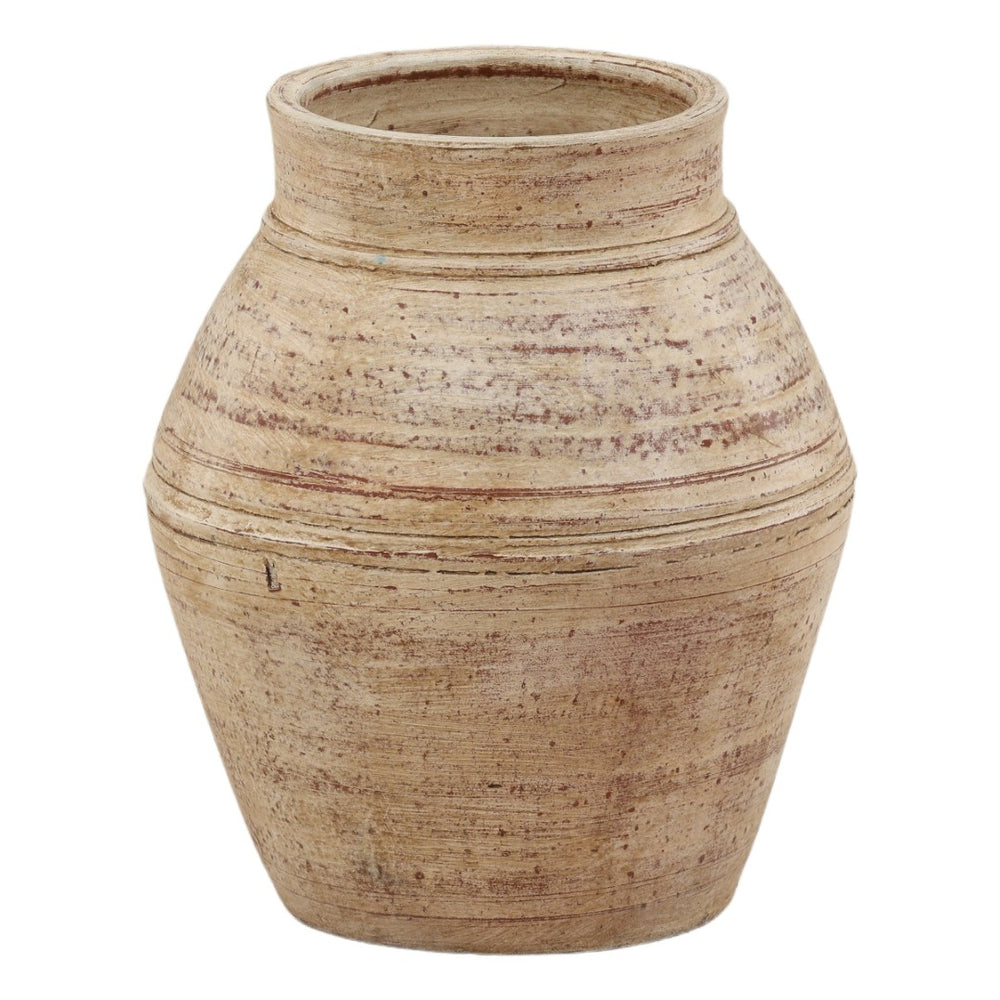 Karina Living Keegan Vase in Antique White - Timeless Ceramic Accent for Chic Home Decor & Floral Arrangements DOV40061-AQWH