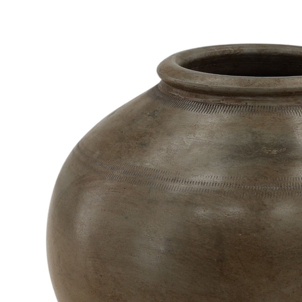 Karina Living Umber Vase in Antique Grey - Timeless Ceramic Accent for Modern & Traditional Home Decor Elegance DOV40063-AQGR