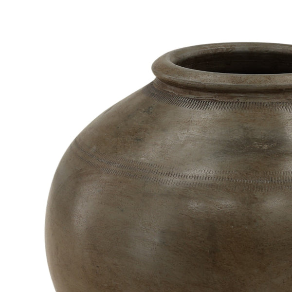 Karina Living Umber Vase in Antique Grey - Timeless Ceramic Accent for Modern & Traditional Home Decor Elegance DOV40063-AQGR