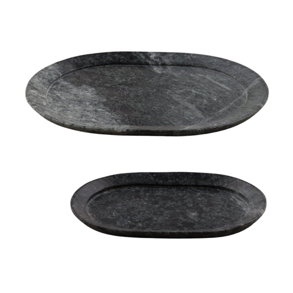 Karina Living Oris Green Marble Tray Set of 2 – Elegant Organizers for Home Decor, Serving, and Storage Utility DOV40068-GREN