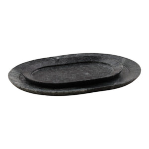 Karina Living Oris Green Marble Tray Set of 2 – Elegant Organizers for Home Decor, Serving, and Storage Utility DOV40068-GREN