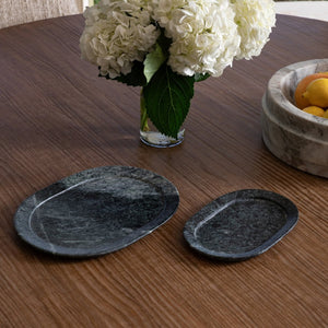 Karina Living Oris Green Marble Tray Set of 2 – Elegant Organizers for Home Decor, Serving, and Storage Utility DOV40068-GREN