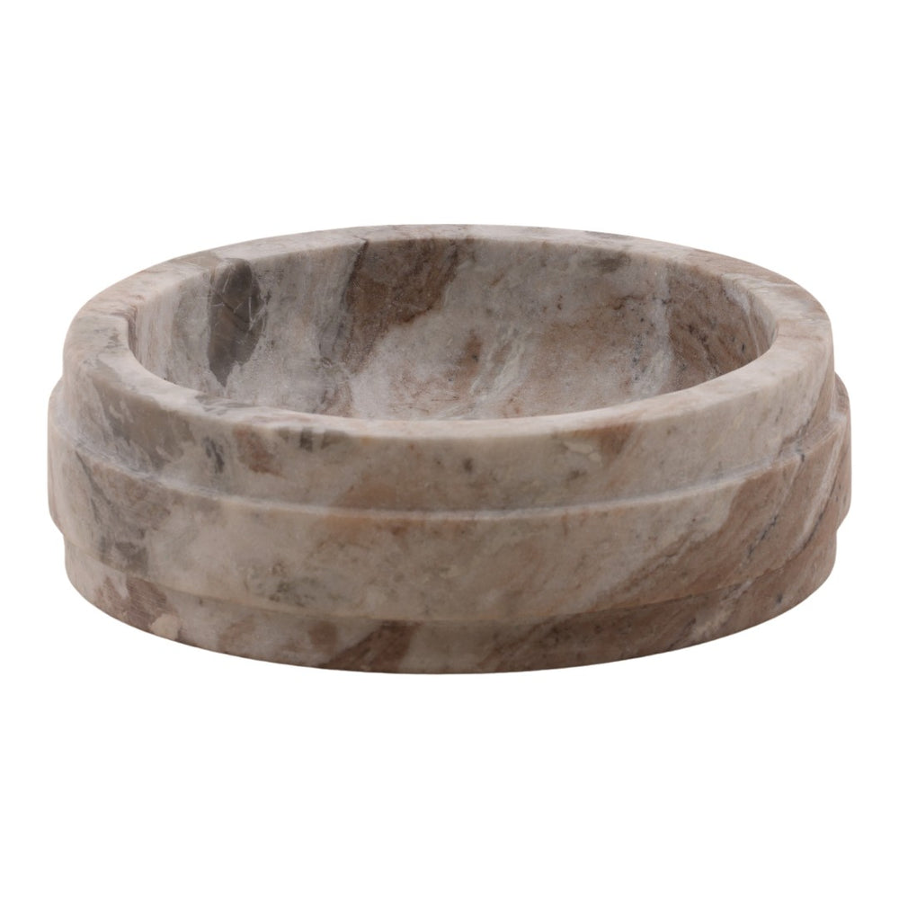 Karina Living Yarden Bowl - Elegant Brown Marble Centerpiece for Modern Home Decor, Stylish and Versatile Accent DOV40072-BRWN