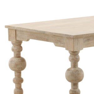 Karina Living Annette Dining Table - Elegant Whitewash Finish, Solid Mango Wood for Rustic & Modern Spaces, 87" L DOV40084-WHTW