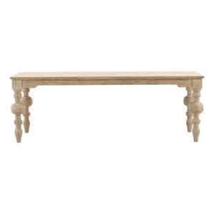 Karina Living Annette Dining Table - Elegant Whitewash Finish, Solid Mango Wood for Rustic & Modern Spaces, 87" L DOV40084-WHTW