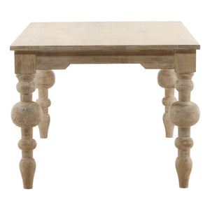 Karina Living Annette Dining Table - Elegant Whitewash Finish, Solid Mango Wood for Rustic & Modern Spaces, 87" L DOV40084-WHTW