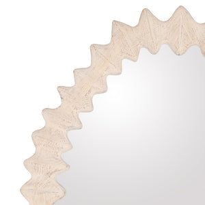 Karina Living Trishelle Mirror in Whitewash - Coastal-Inspired Solid Mango Wood Focal Point for Home Decor DOV40088-WHTW