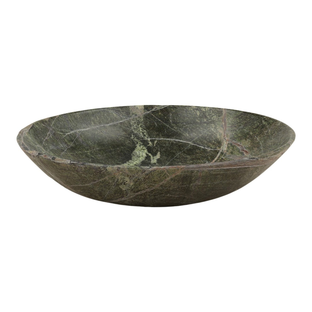 Karina Living Jutta Bowl Green - Sculptural Marble Centerpiece for Table Decor, Fruit Serving & Stylish Arrangements DOV40090-GREN