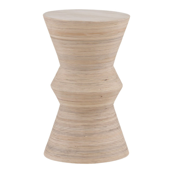Karina Living Theda End Table in Light Natural Mango Wood with Cane Accents – Stylish & Versatile Home Décor Piece DOV40093-LTNT