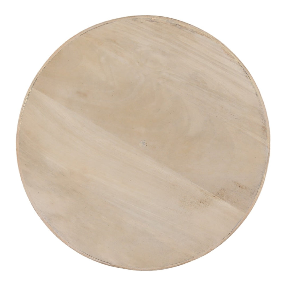 Karina Living Theda End Table in Light Natural Mango Wood with Cane Accents – Stylish & Versatile Home Décor Piece DOV40093-LTNT