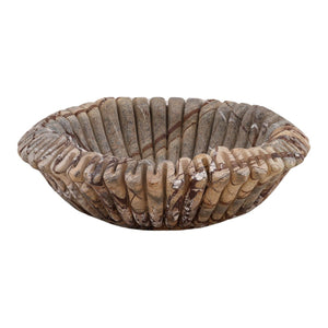 Karina Living Vanguard Marble Decorative Bowl - Elegant Brown Centerpiece for Stylish Home Décor & Arrangements DOV40094-BRWN