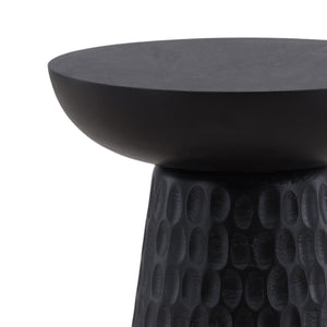 Karina Living Marzell Side Table - Modern Black Mango Wood Accent Table for Living Room, Bedroom, or Office DOV40099-BLCK