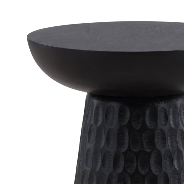 Karina Living Marzell Side Table - Modern Black Mango Wood Accent Table for Living Room, Bedroom, or Office DOV40099-BLCK