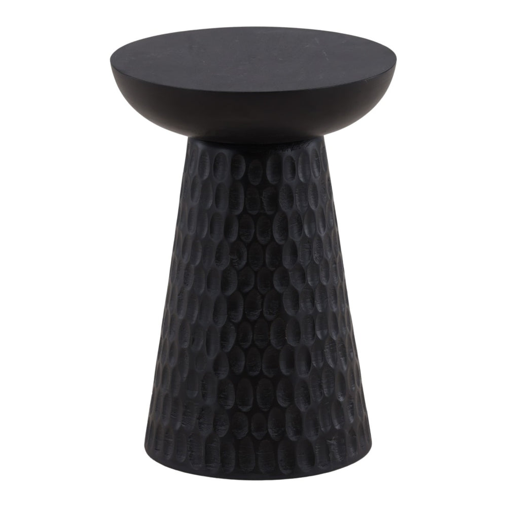 Karina Living Marzell Side Table - Modern Black Mango Wood Accent Table for Living Room, Bedroom, or Office DOV40099-BLCK