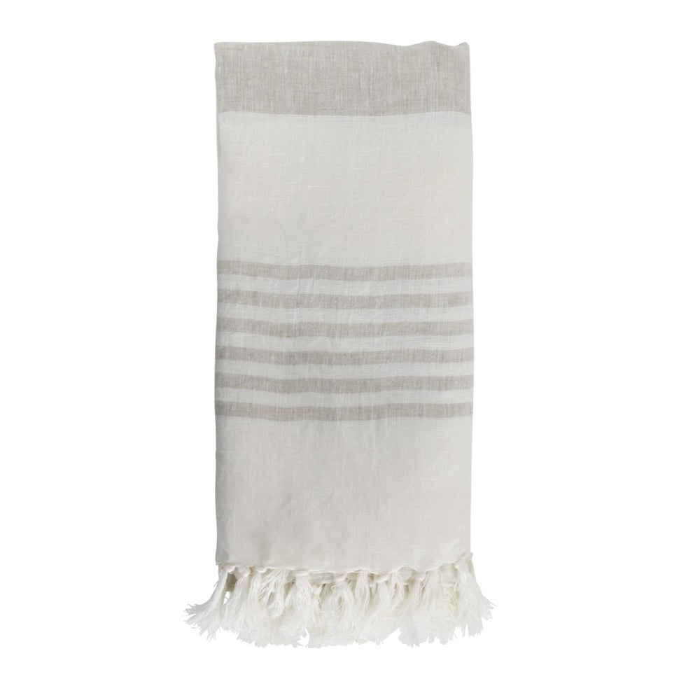 Dovetail Iridessa Throw 100% Linen - Cream 