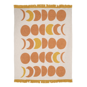 Dovetail Conall Throw Printed Cotton - Terracotta and Mustard 