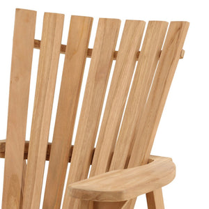Karina Living Nikolas Outdoor Lounge Chair with Ottoman – Elegant Teak Design for Ultimate Comfort & Style! DOV42004-NATL
