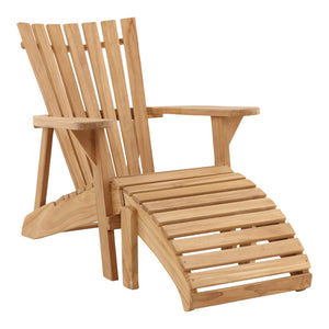 Karina Living Nikolas Outdoor Lounge Chair with Ottoman – Elegant Teak Design for Ultimate Comfort & Style! DOV42004-NATL