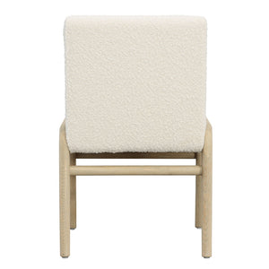 Dovetail Frazer Dining Chair Boucle Upholstery and Ash Wood - Ivory and Light Warm Wash 